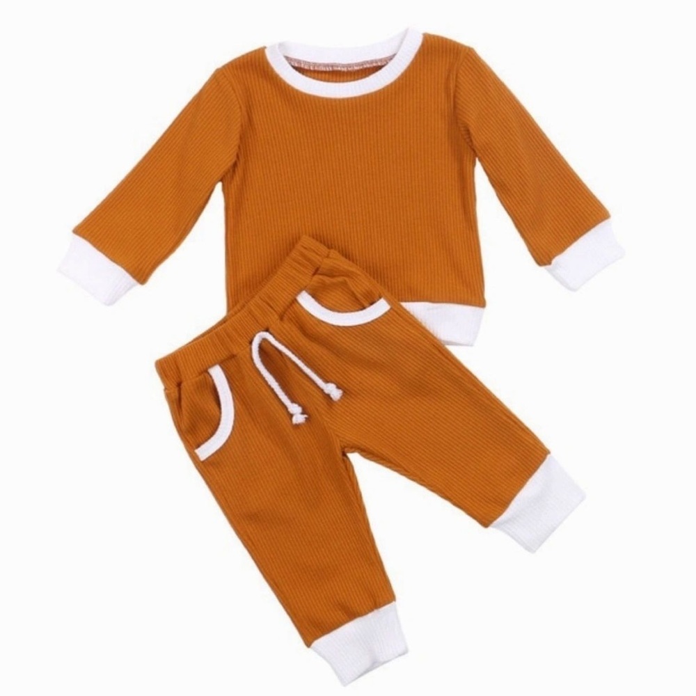MUSTARD | Ribbed two-piece baby toddler set